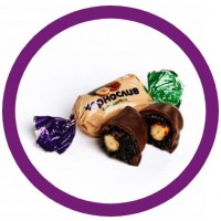 Конфеты шоколадные Чернослив с фундуком EcoFoods 1кг